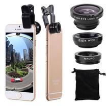 kit lente universal foto do em casa - kit lente 3x1 selfie de celula