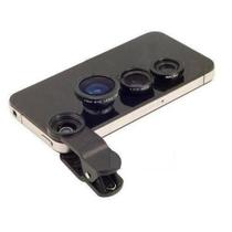 Kit Lentes Olho Peixe Fish Smartphone Celular Eye Macro Wide