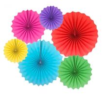 Kit Leque Decorativo Colorido 6 Un