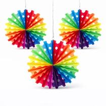 Kit Leque Decorativo Junino 30cm Sanfonado Colorido Festa Junino 03 PCS Kit Leque Decorativo Junino 30cm Sanfonado Colorido Festa Junino 03 PCS