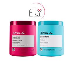 Kit Let Me Be B-tox Capilar Supreme Ultra Mask Hair Restore 1 Kg + Máscara Biorestore Masque 1 kg Kit Let Me Be B-tox Capilar Supreme Ultra Mask Hair Restore 1 Kg + Máscara Biorestore Masque 1 kg