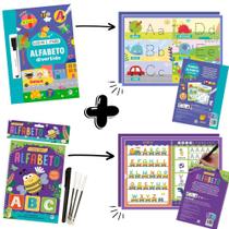 Kit Letras Divertidas Alfabeto com Caneta Mágica Reutilizável + Alfabeto Divertido - Livro Infantil Educativo