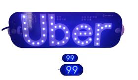 Kit Letreiro luminoso Placa Identificação Uber E 99 Led Kit Letreiro luminoso Placa Identificação Uber E 99 Led