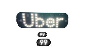Kit Letreiro luminoso Placa Identificação Uber E 99 Led