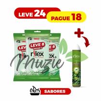 Kit Leve 24 Pague 18 Preservativo camisinha Rilex Sabor Menta - (3 Pctes c/ 8 Cada) + 1 Gel Lubrificante Íntimo Toy Rile