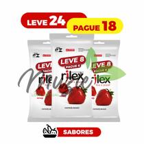 Kit Leve 24 Pague 18 Preservativo camisinha Rilex Sabor Morango - (3 Pctes c/ 8 Cada) Kit Leve 24 Pague 18 Preservativo camisinha Rilex Sabor Morango - (3 Pctes c/ 8 Cada)