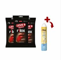 Kit Leve 24 Pague 18 Preservativo Camisinha Rilex Sensitive Mais Fino + Gel Íntimo Rilex Toy 100g Leite Condensado