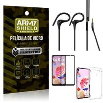 Kit LG K51s Fone Sport HS92 + Capinha + Película 3D - Armyshield