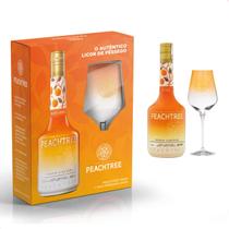 Kit Licor Fino de Pêssego Peachtree Garrafa 700ml Com Taça Kit Licor Fino de Pêssego Peachtree Garrafa 700ml Com Taça