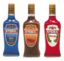 Kit Licores Stock - Curaçau Blue, Morango e Chocolate 720ml