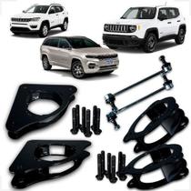 Kit Lift Completo Calço Mola Compass Renegade Aço +Bieletas