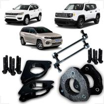 Kit Lift Completo Calço Mola Compass Renegade Aço +Bieletas