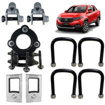 Kit Lift Dianteiro Traseiro 4cm Aço +prol. Elevar Strada 21/