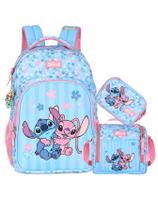 Kit Lilo Stitch Angel Mochila Costas + Lancheira + Estojo B