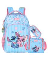 Kit Lilo Stitch Angel Mochila Costas + Lancheira + Estojo T