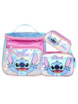 Kit Lilo Stitch Lancheira + Estojo Box e Estojo Triplo
