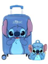 Kit Lilo Stitch Mala Viagem Escolar + Lancheira Térmica Luxo