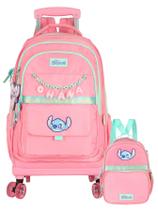 Kit Lilo Stitch Mochila 4 Rodas + Lancheira Térmica 2Em1