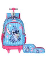 Kit Lilo Stitch Mochila Costas e Rodas + Estojo Box e Triplo Kit Lilo Stitch Mochila Costas e Rodas + Estojo Box e Triplo