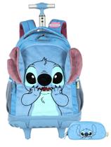 Kit Lilo Stitch Mochila Costas Rodas +Estojo Triplo Pelúcia Kit Lilo Stitch Mochila Costas Rodas +Estojo Triplo Pelúcia