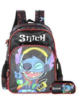 Kit Lilo Stitch Mochila De Costas + Estojo Triplo Menino Kit Lilo Stitch Mochila De Costas + Estojo Triplo Menino