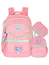 Kit Lilo Stitch Mochila De Costas + Lancheira + Estojo Box