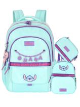Kit Lilo Stitch Mochila De Costas + Lancheira + Estojo Box