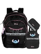 Kit Lilo Stitch Mochila De Costas + Lancheira + Estojo Box