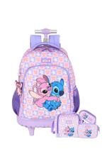 Kit Lilo Stitch Mochila,Lancheira E Estojos - Lilás