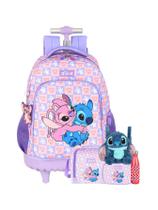 Kit Lilo Stitch Mochila Lancheira Estojo Garrafa B - Lilás