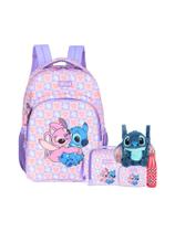 Kit Lilo Stitch Mochila Lancheira Estojo Garrafa P 740 Lilás