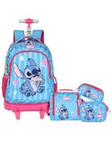 Kit Lilo Stitch Mochila Roda + Lancheira +Estojo Box+ Triplo Kit Lilo Stitch Mochila Roda + Lancheira +Estojo Box+ Triplo