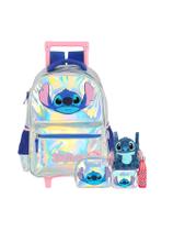 Kit Lilo Stitch Mochila Rodas Lancheira Estojo Garrafa P