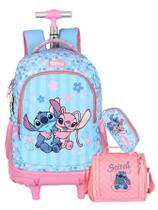 Kit Lilo Stitch Mochila RodaS + Lancheira + Estojo Triplo - Kit Lilo Stitch Mochila RodaS + Lancheira + Estojo Triplo -