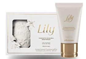 Kit Lily Floral: Creme Mãos 50g + 2 Sabonetes Perfumados 90g Hidratante Suave