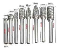 Kit Lima Rotativa Metal Duro Haste 6mm 8 Unidades