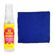 Kit Limpa Bacterias Lentes e Celulares com Pano Microfibra Cor:Azul Escuro