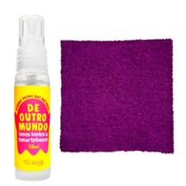 Kit Limpa Bacterias Lentes e Celulares com Pano Microfibra Cor:Roxo