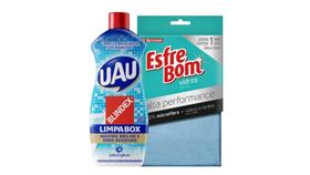Kit Limpa Box Uau Blindex + Pano Microfibra Esfrebom 30x40cm