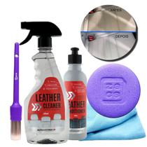 Kit Limpa Couro+Hidrante de Couro Autoamerica +Pincel + Pano+ Aplicador