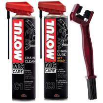 Kit Limpa e Lubrifica c/ Escova Correntes Motos Off Road Motocross Trilha Trial Rally Motul C1 + C3 Chain Clean Lube Kit Limpa e Lubrifica c/ Escova Correntes Motos Off Road Motocross Trilha Trial Rally Motul C1 + C3 Chain Clean Lube