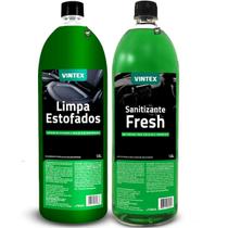 Kit Limpa Estofados a Seco 1,5L + Sanitizante Bactericida Fresh 1,5L Vintex/Vonixx