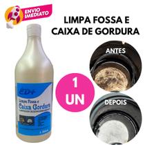 Kit Limpa Fossa Caixa Gordura Ralo Desengordurante 1L Desentope E Luva Látex Limpeza Multiuso