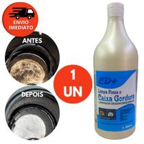 Kit Limpa Fossa Caixa Gordura Ralo Desengordurante 1L Desentope E Luva Látex Limpeza Multiuso