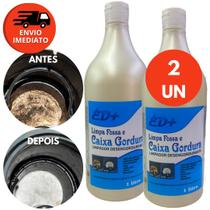 Kit Limpa Fossa Caixa Gordura Ralo Desengordurante 1L Desentope E Luva Látex Limpeza Multiuso