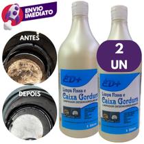 Kit Limpa Fossa Caixa Gordura Ralo Desengordurante 1L Desentope E Luva Látex Limpeza Multiuso