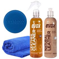 Kit Limpa Hidrata e Renova Couro Evox Leather + Microfibra