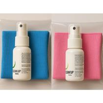 Kit Limpa Lentes 30 ml + Pano de Microfibra Premium Limpeza de Óculos Tela Tv Celular Notebook
