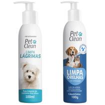 Kit Limpa Orelha + Limpa Lagrímas para Cães e Gatos PetClean