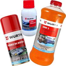 Kit Limpa para-brisa + Shampoo Carro + Verniz Para Motor Wurth